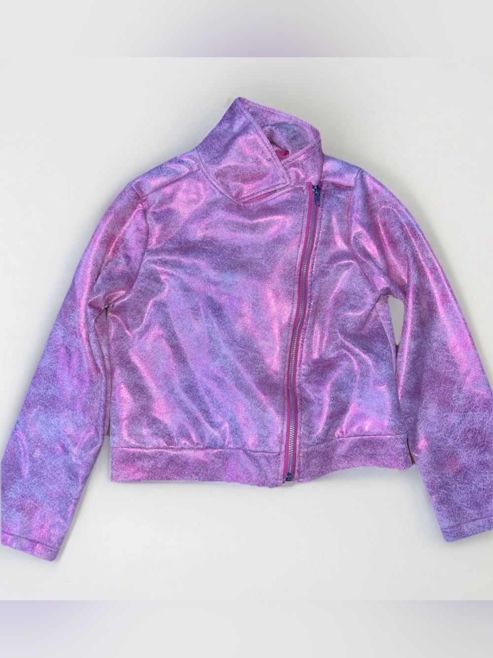 Wonder Nation Girls Pink Metallic Zip Jacket Size M 7/8
